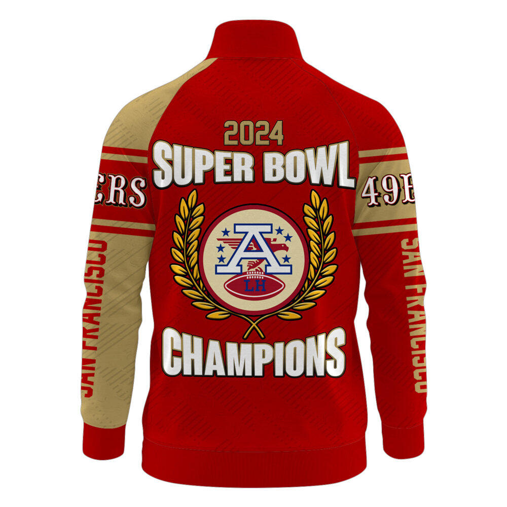San Francisco 49ers 2024 Super Bowl Champions Unisex Stand Collar Jacket SFAT V21